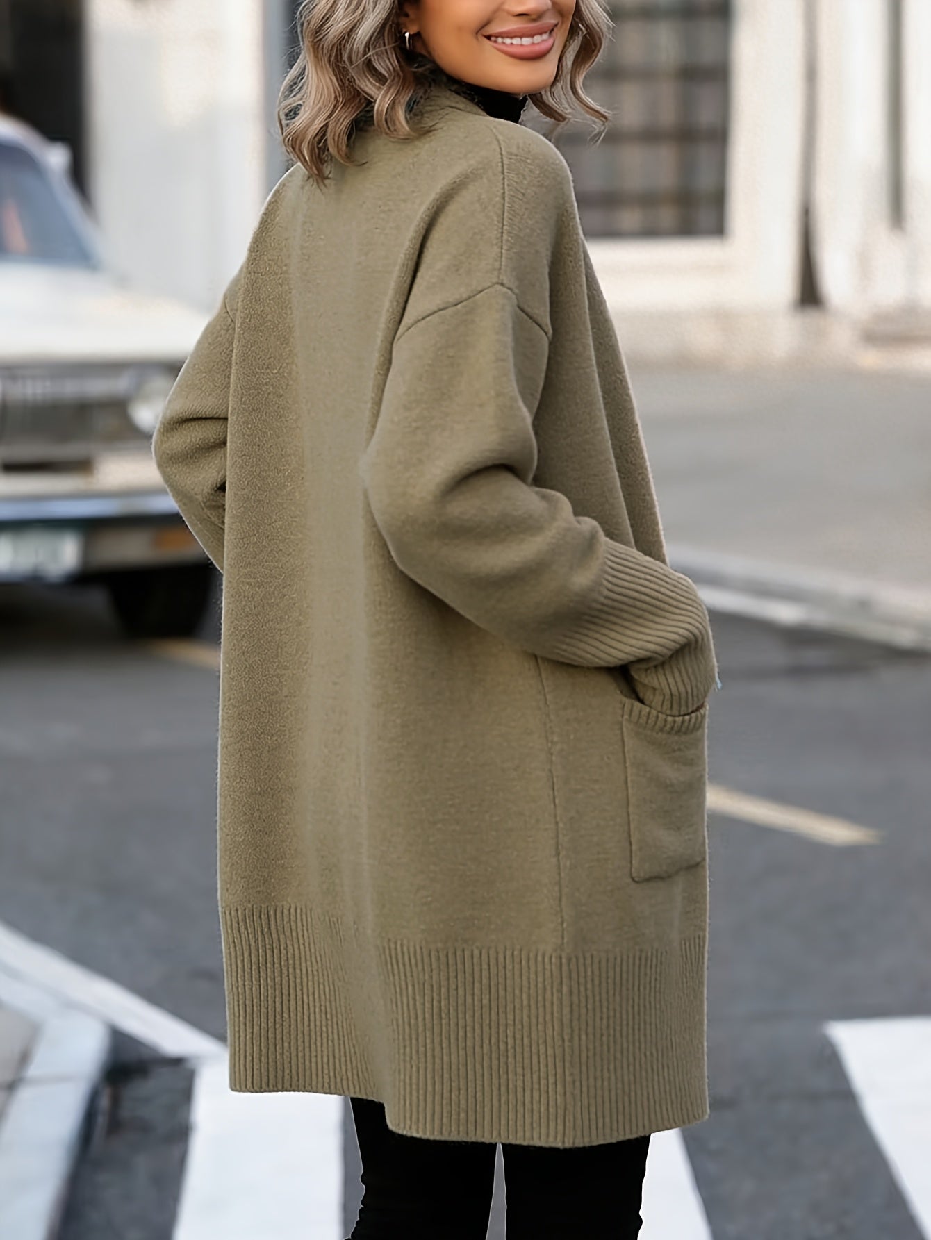 Adelaide | Plus Size Ribbed Pocket Cardigan