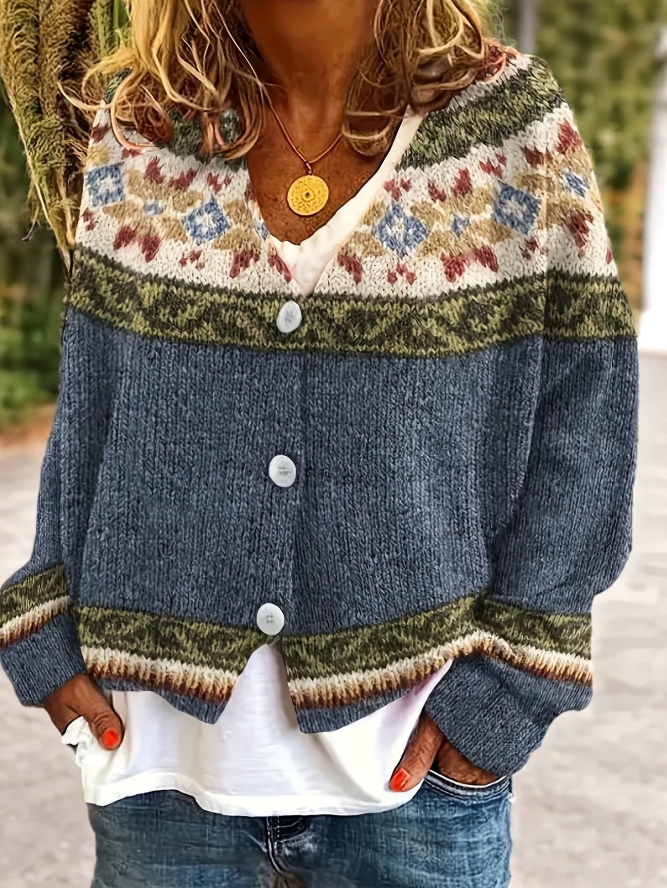 Poppy | Colourblock Button Cardigan