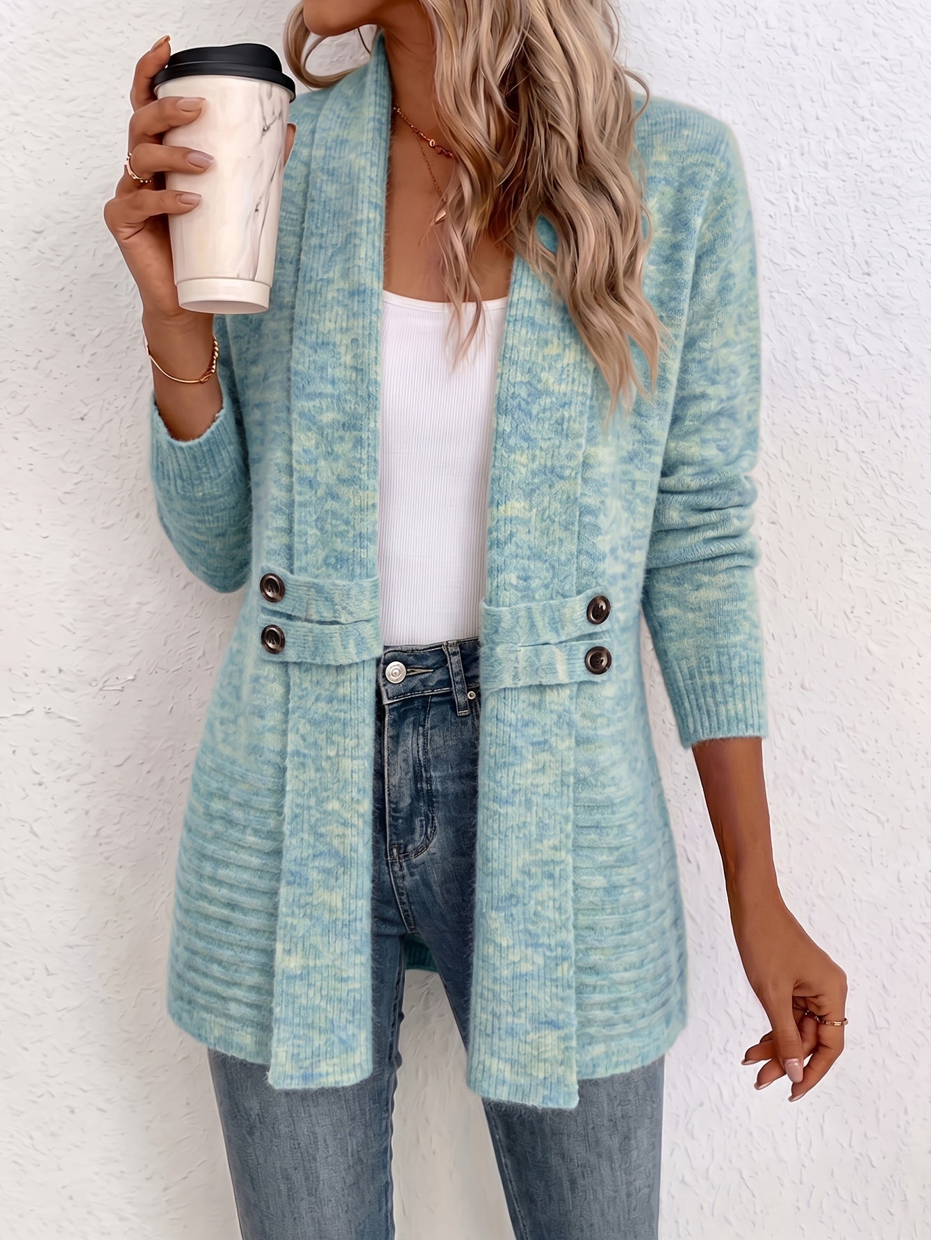 Odette | Belted Double-Breasted Wrap Cardigan