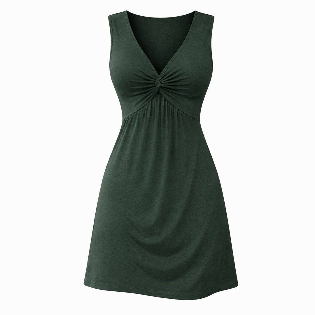 Marina | Twist Pattern Sleeveless Short Dress – Casual Summer Style