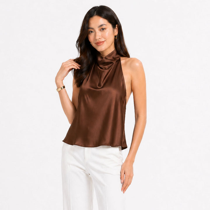 Florence | Satin Halter Dress – Luxe Evening Style
