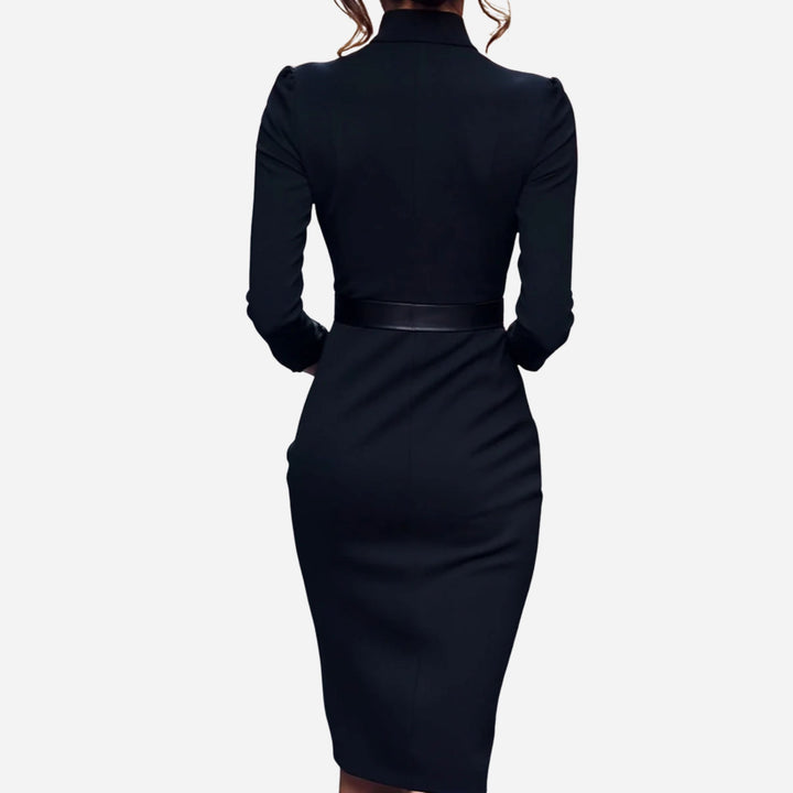 Gabriella | Belted Sheath Dress – Elegant Structured Style
