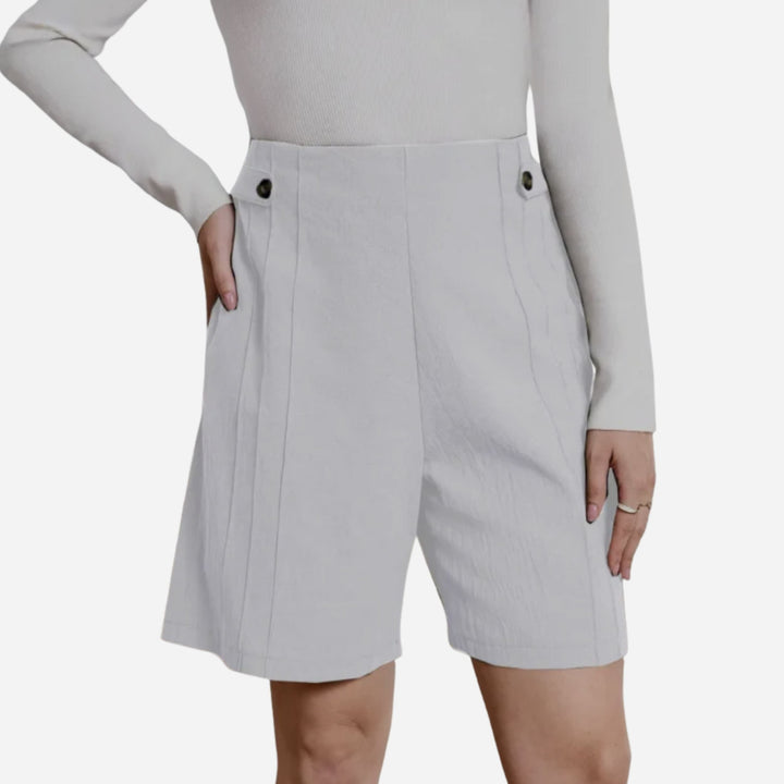 Alice | Cotton Linen Casual Shorts – Refined Summer Style