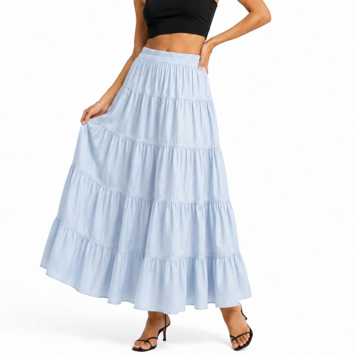 Eva | High-Waisted Tiered Skirt - Elegant Summer Style