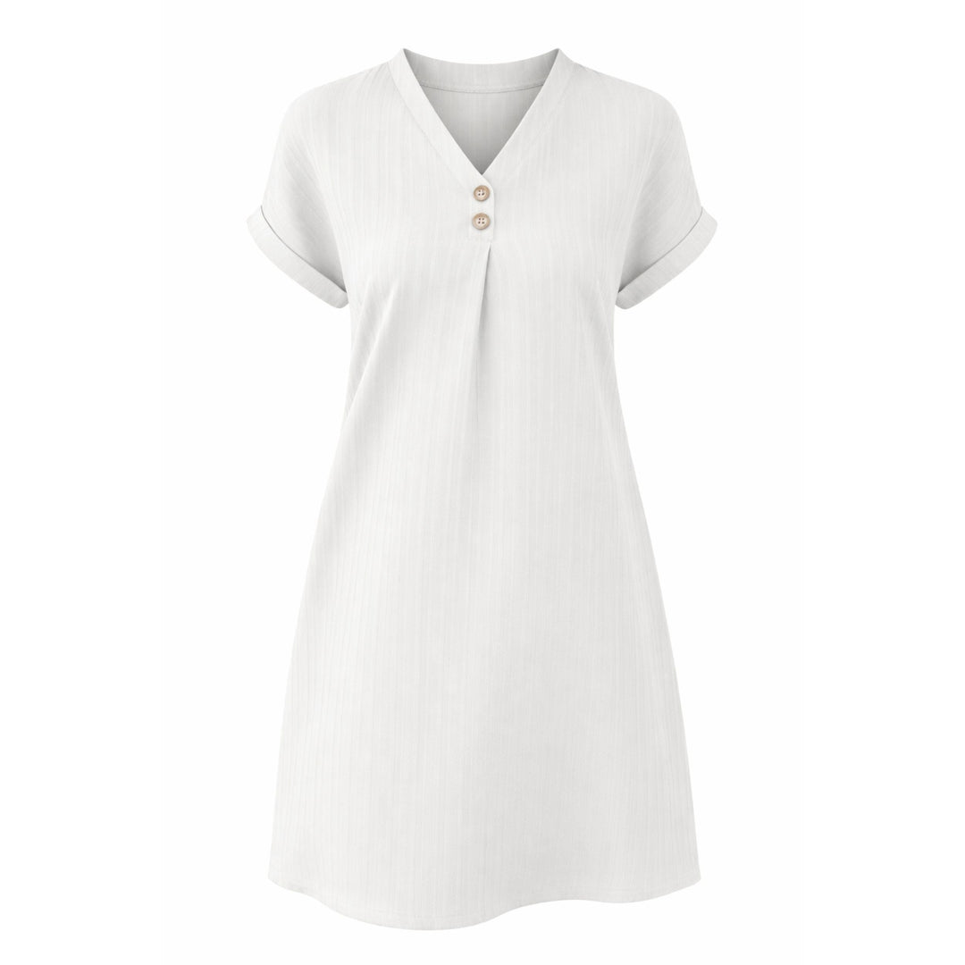 Daphne | Relaxed V-Neck Short Sleeve Dress – Everyday Summer Style