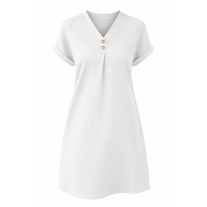 Daphne | Relaxed V-Neck Short Sleeve Dress – Everyday Summer Style