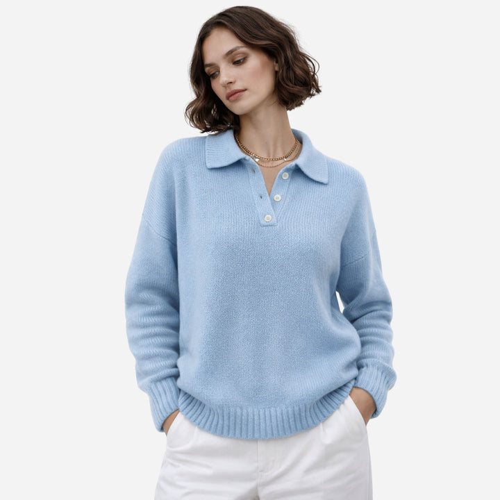 Rosa | Lapel Button Knit Sweater