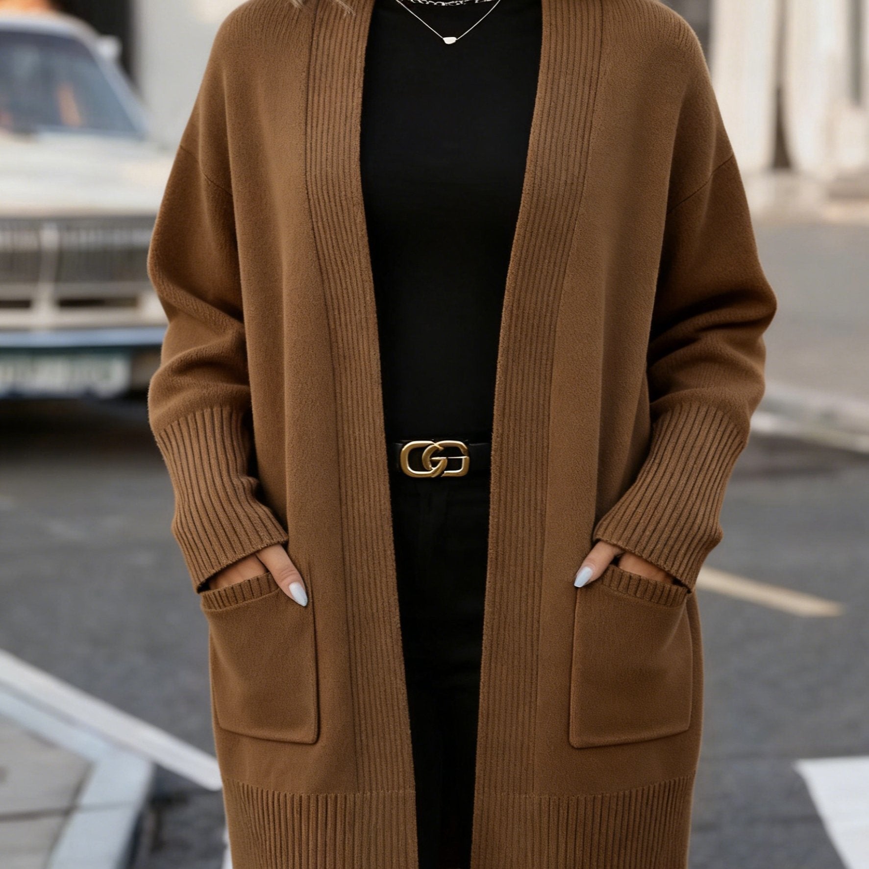 Adelaide | Plus Size Ribbed Pocket Cardigan