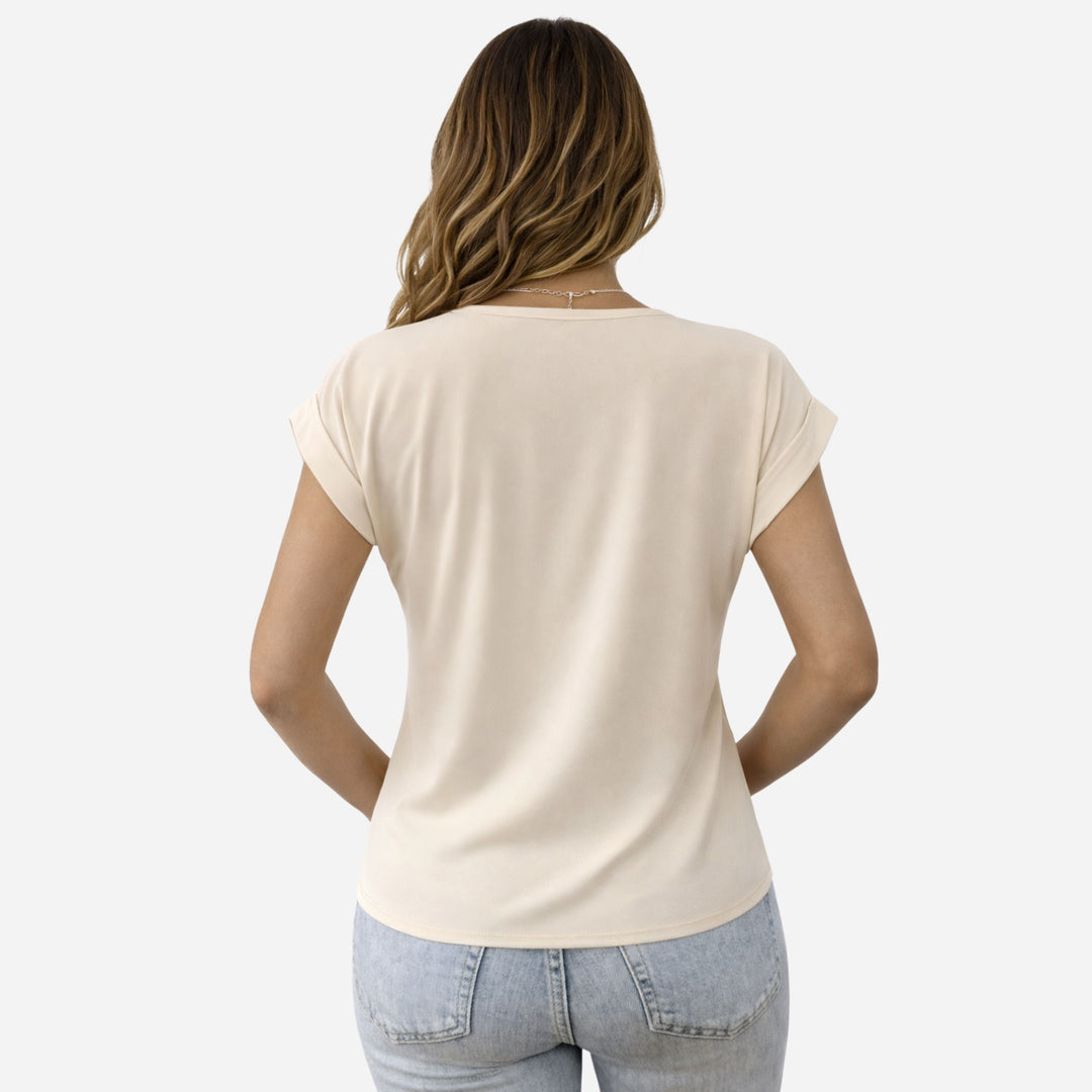 Arielle | V-Neck Knot Detail T-Shirt – Casual Summer Style