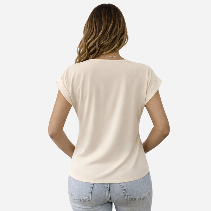 Arielle | V-Neck Knot Detail T-Shirt – Casual Summer Style