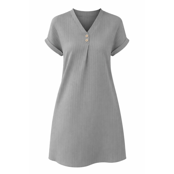 Daphne | Relaxed V-Neck Short Sleeve Dress – Everyday Summer Style