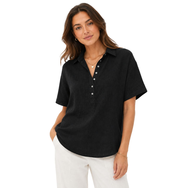 Sara | Timeless Linen Blouse - Natural Everyday Elegance