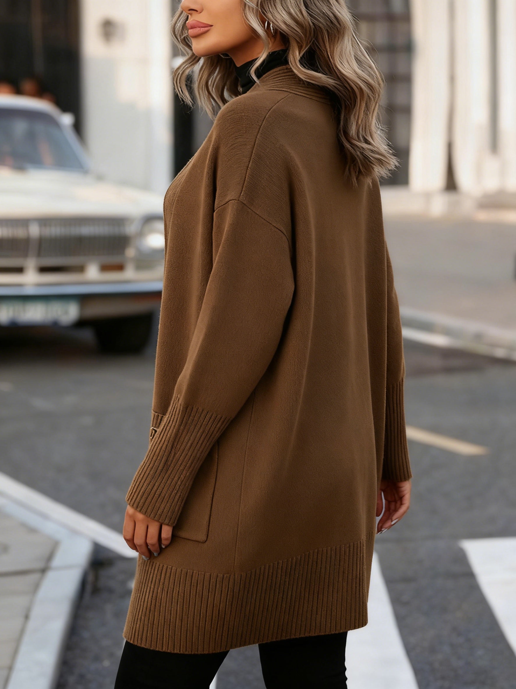 Adelaide | Plus Size Ribbed Pocket Cardigan