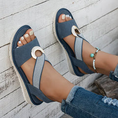 Luna supportive cross-strap sandals in blue