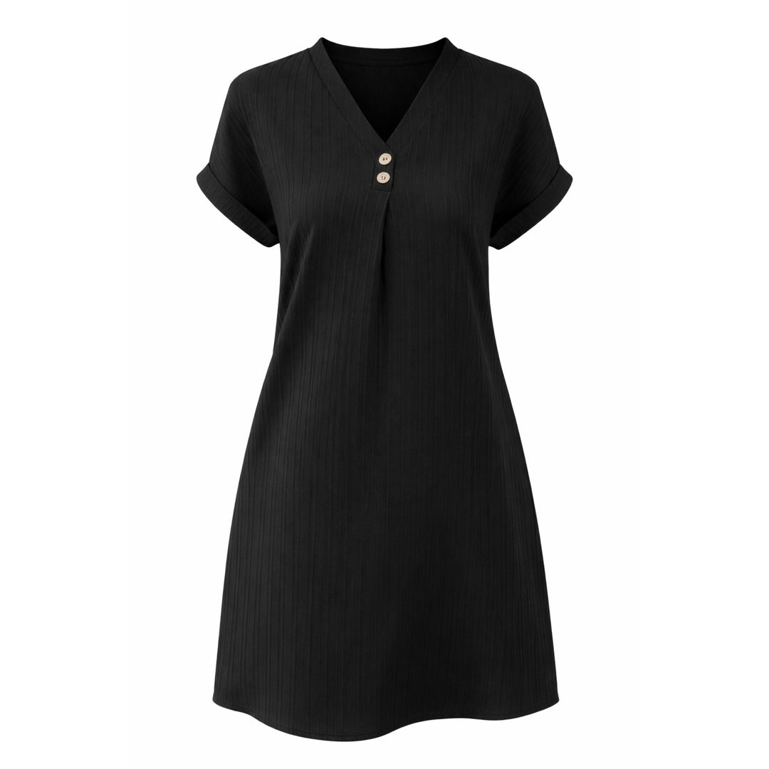 Daphne | Relaxed V-Neck Short Sleeve Dress – Everyday Summer Style