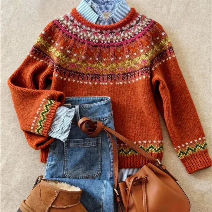 Vossara™ | Classic Vintage Knit Sweater