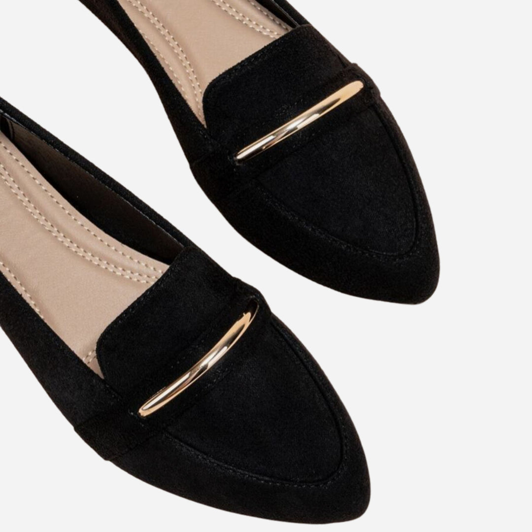 Isabella | Point Toe Metal Detail Loafers – Modern Flat Style