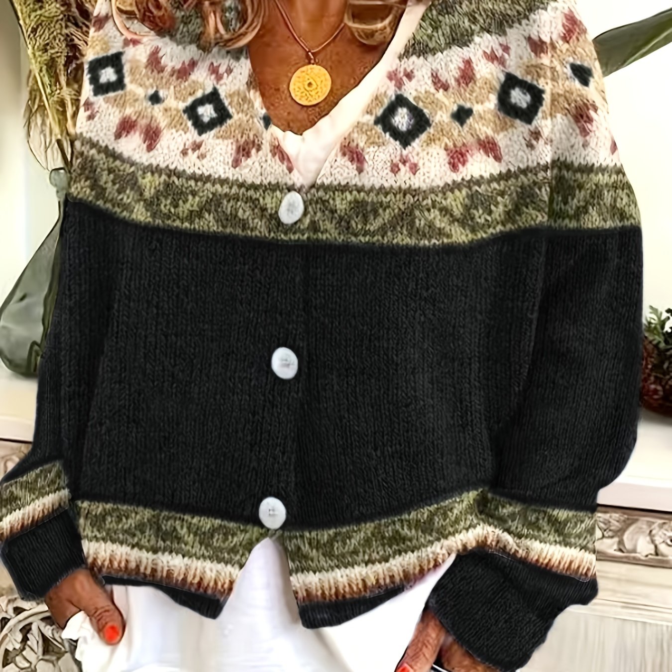 Poppy | Colourblock Button Cardigan