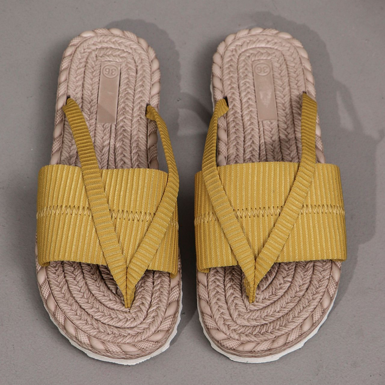 Nina | Casual Knit Strap Summer Beach Flip Sandals