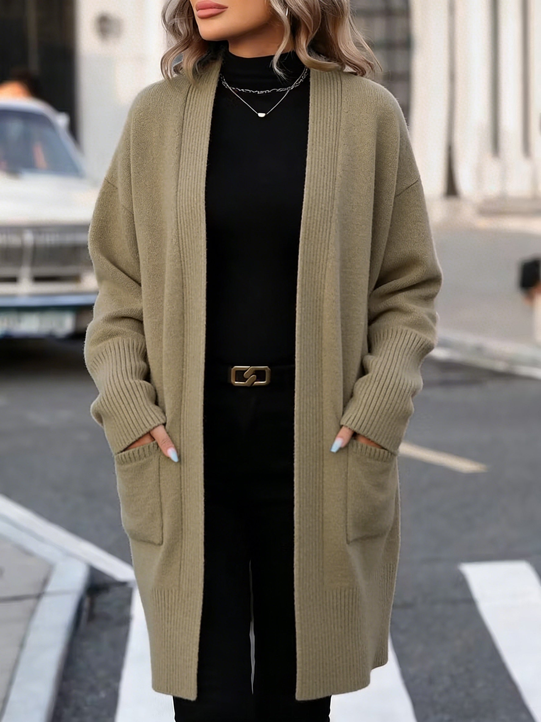Adelaide | Plus Size Ribbed Pocket Cardigan