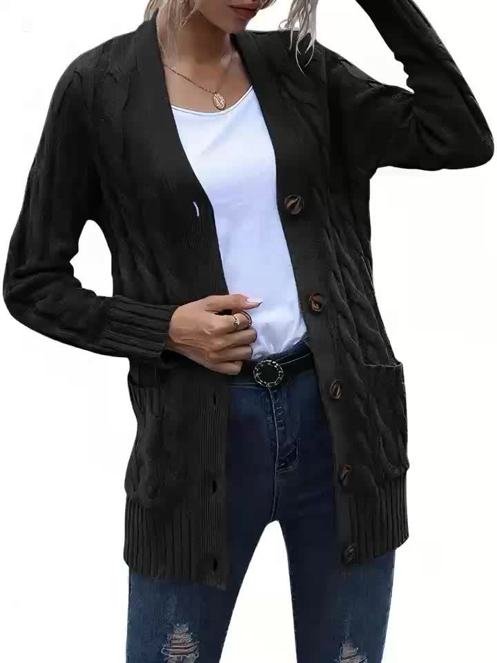 Harriet | Plus Size Cable-Knit Button Cardigan