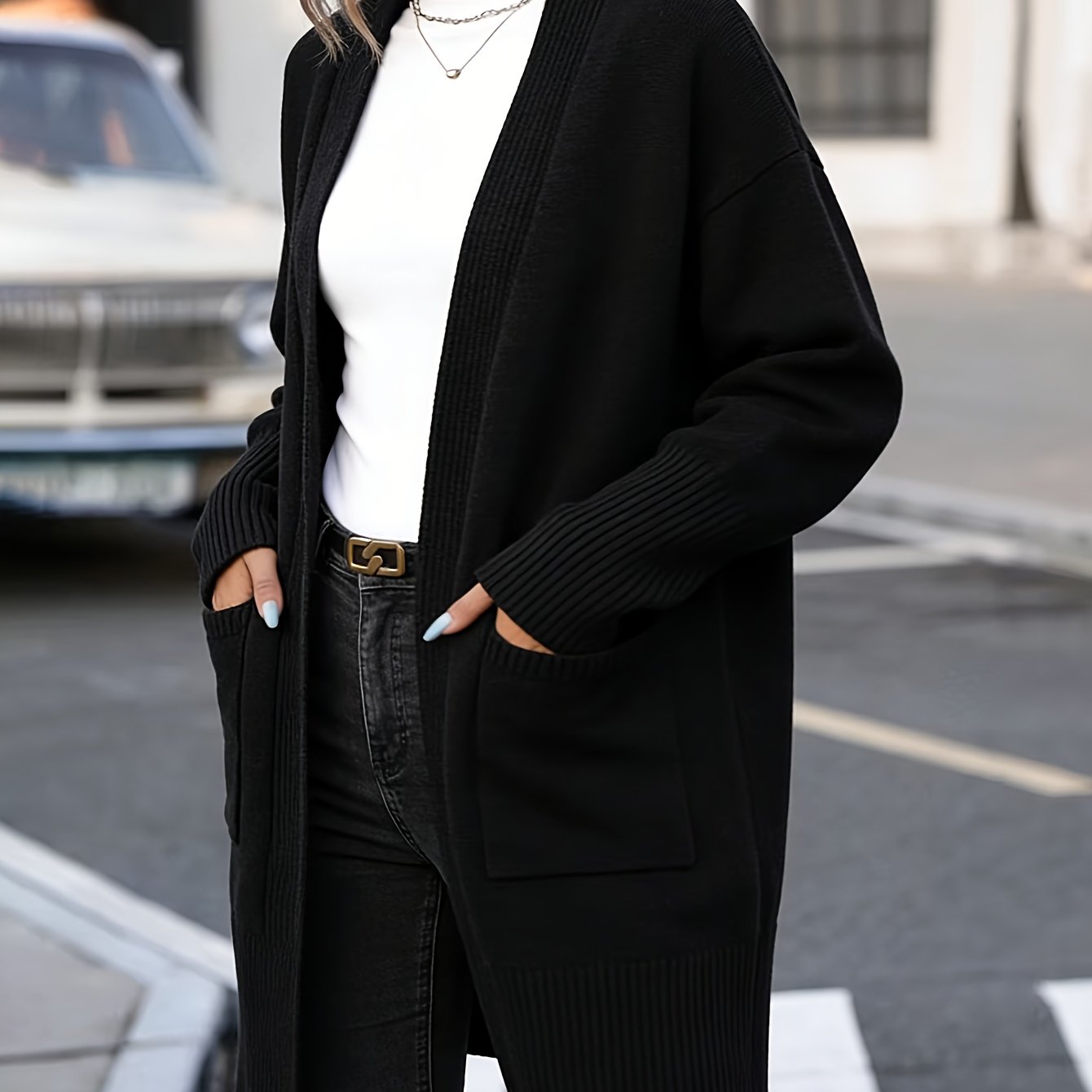 Adelaide | Plus Size Ribbed Pocket Cardigan