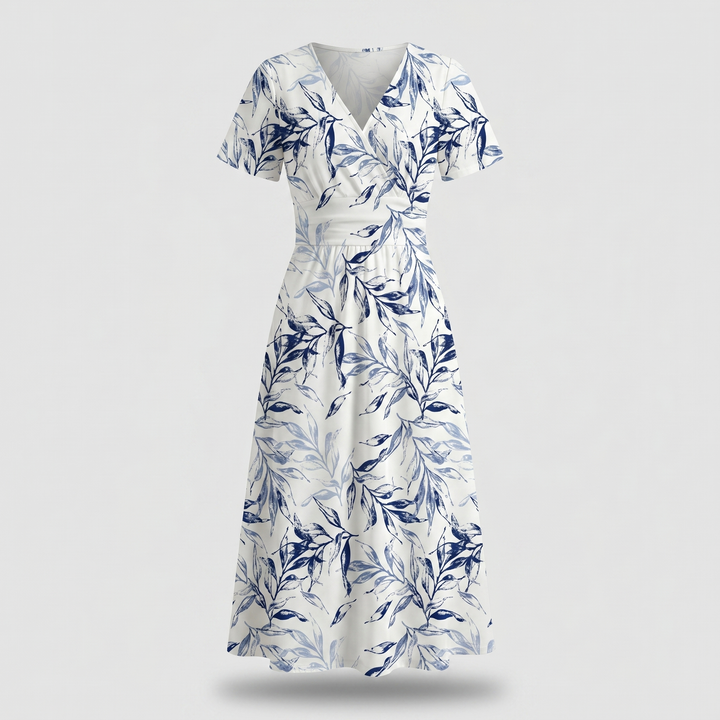 Ariana | Midi Dress with V Neckline and Floral Print