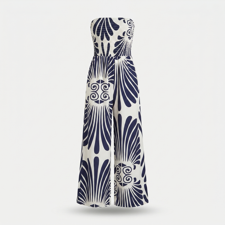 Amelia | Summer Jumpsuit with Floral Design and Elasticated Bodice
