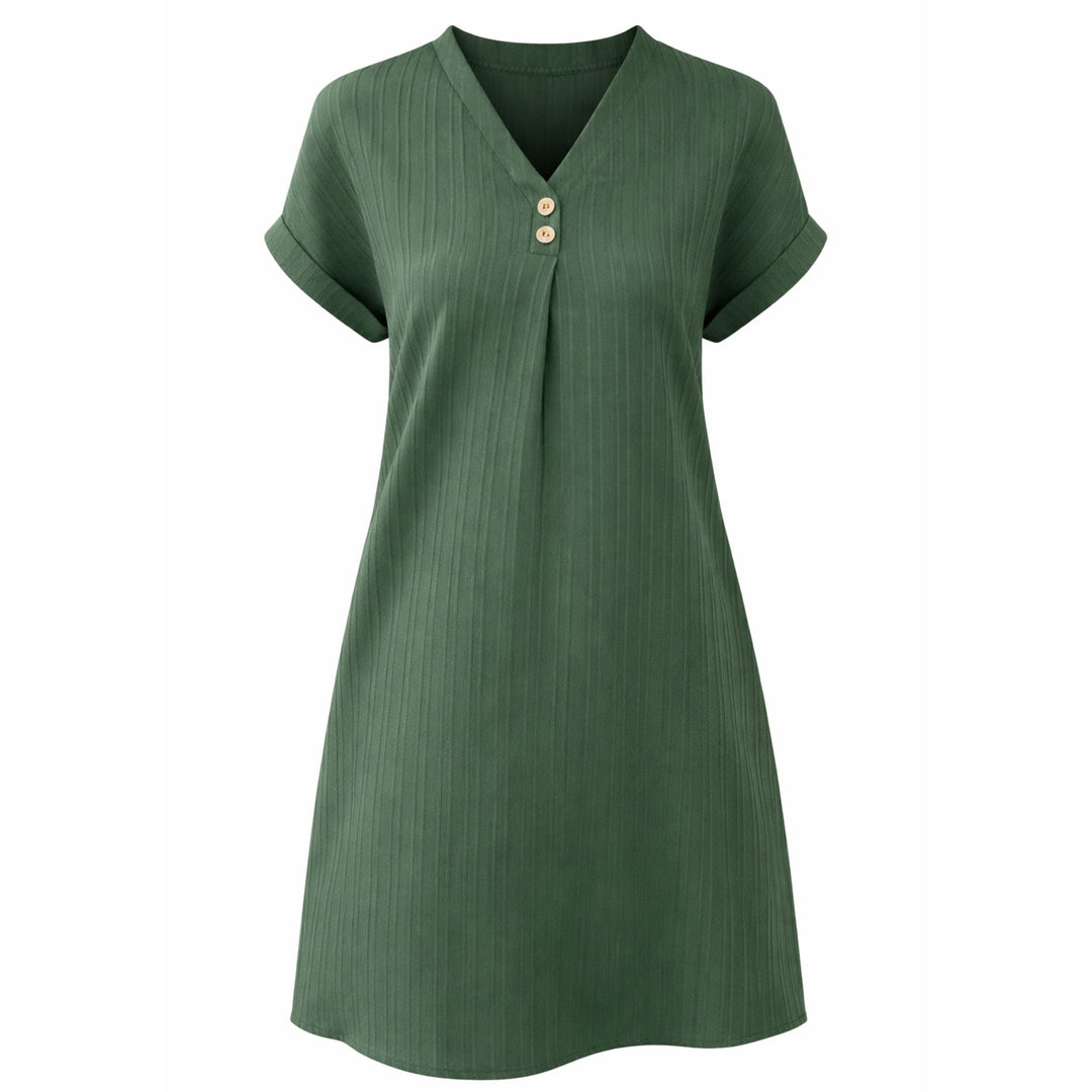 Daphne | Relaxed V-Neck Short Sleeve Dress – Everyday Summer Style