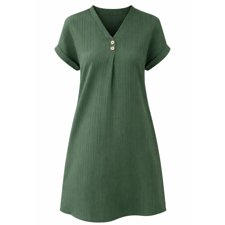 Daphne | Relaxed V-Neck Short Sleeve Dress – Everyday Summer Style