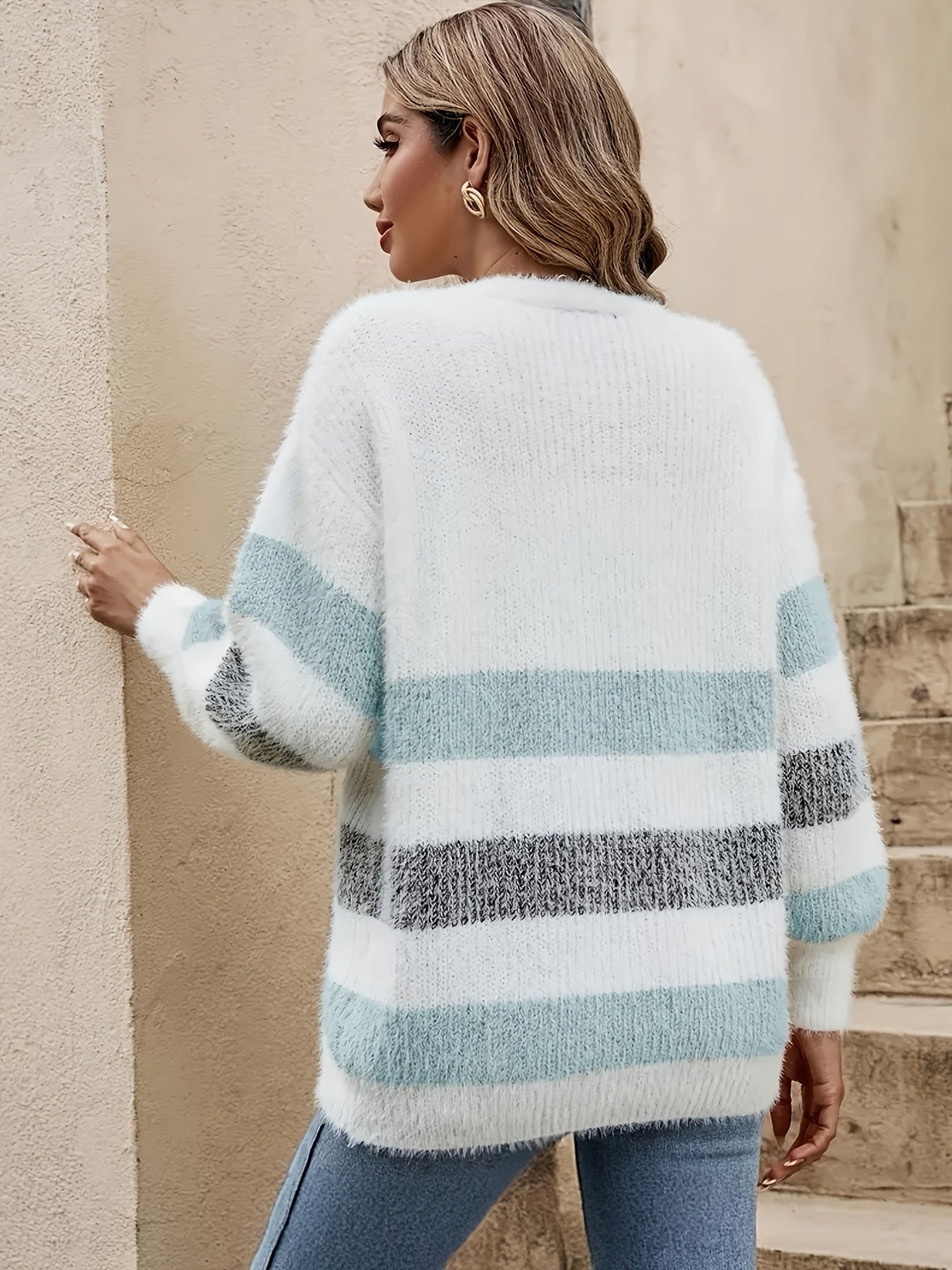 Camille | French-Style Striped Drop-Shoulder Cardigan