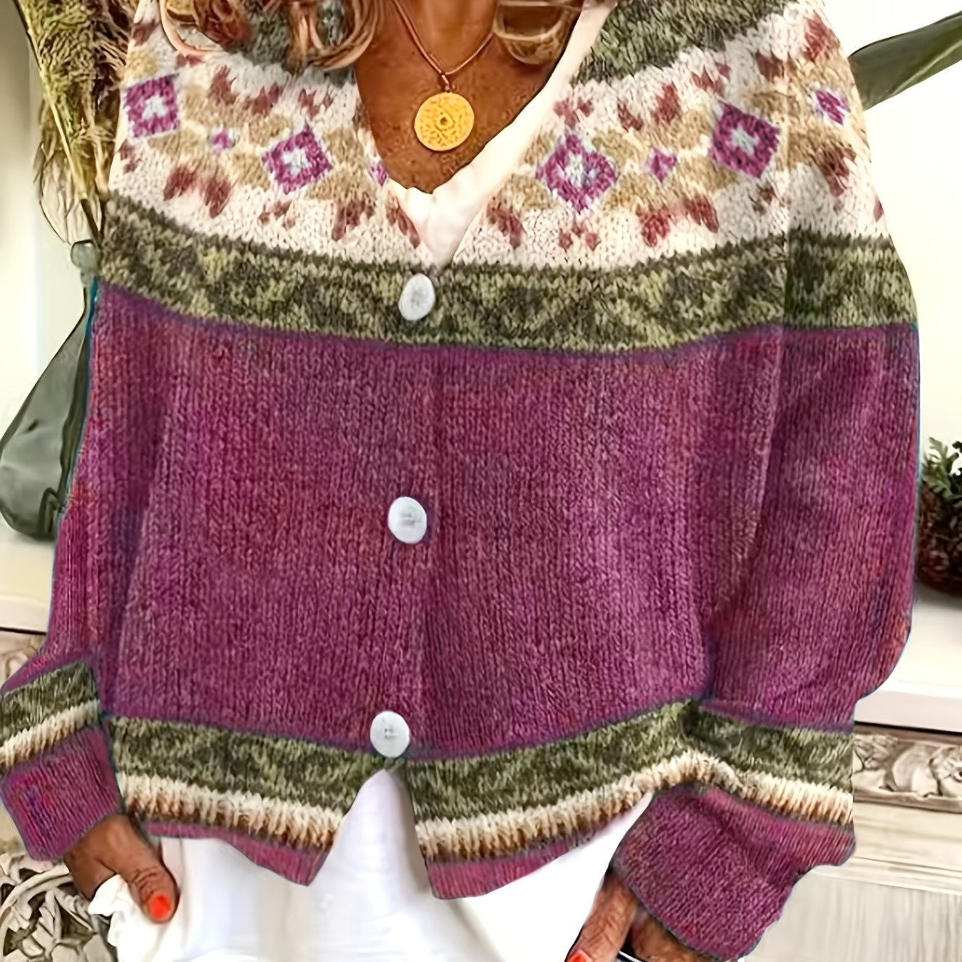 Poppy | Colourblock Button Cardigan