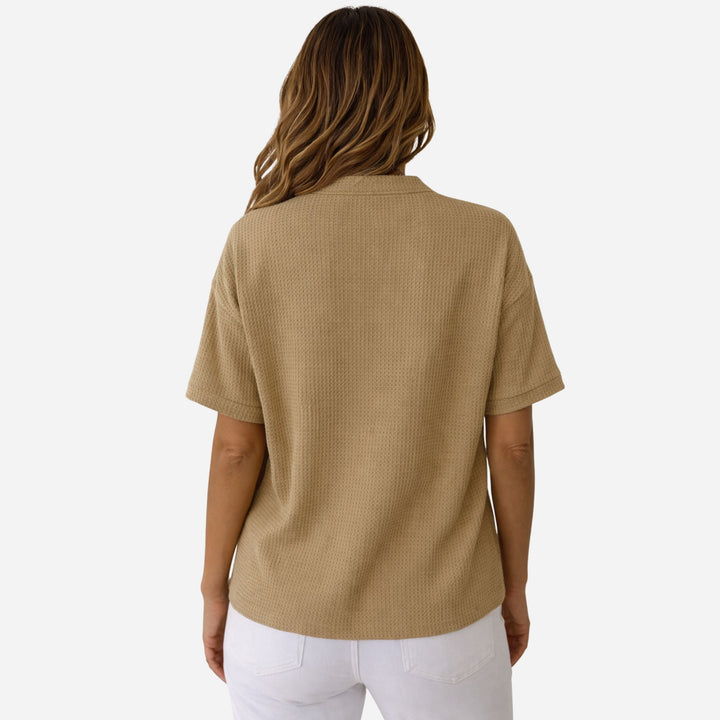 Juliette | Waffle Knit Short Sleeve T-Shirt – Casual Comfort Style