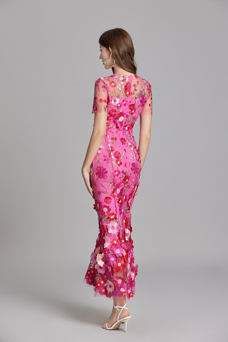 Marlowe | Tulle Floral Evening Dress with 3D Appliques