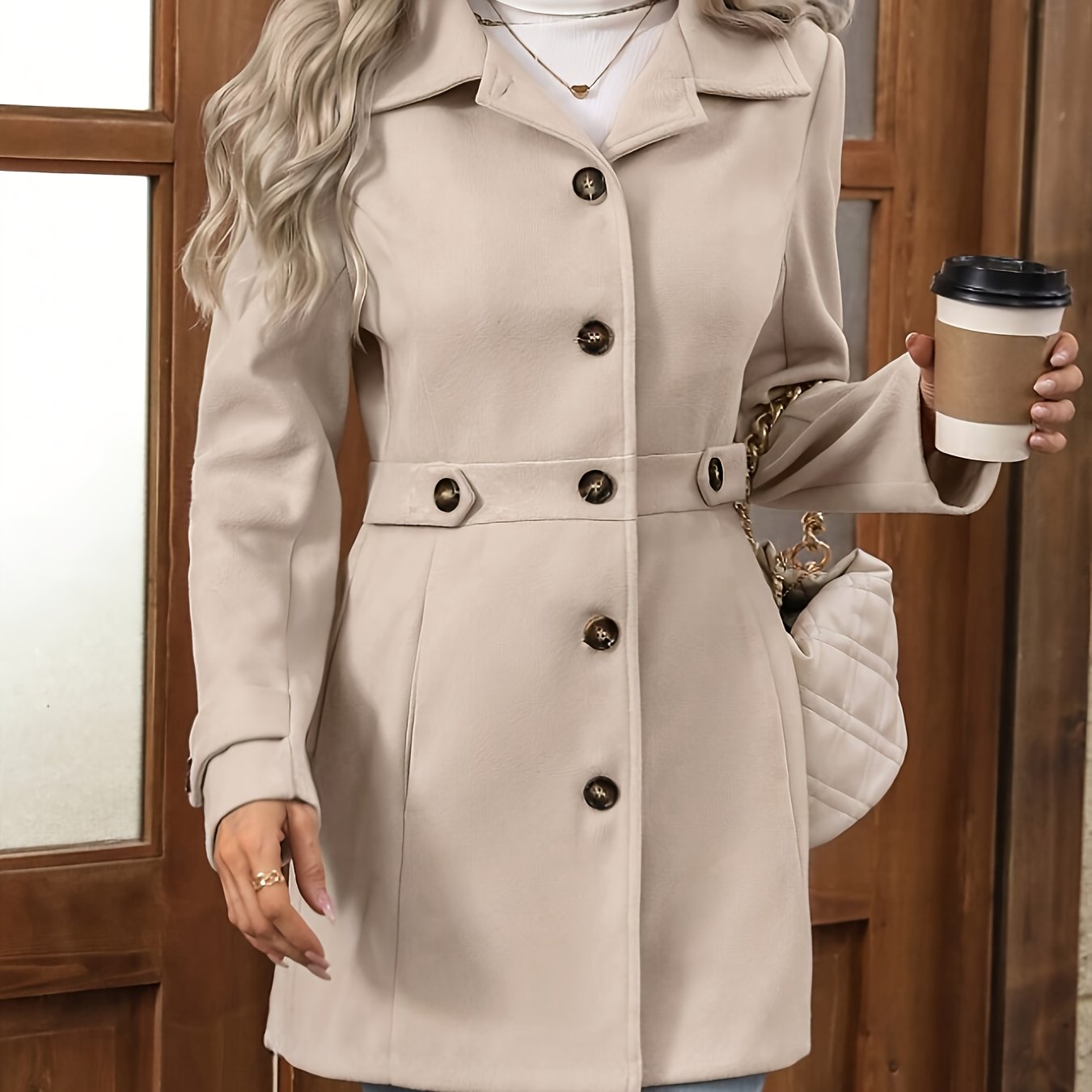 Margot | Waist-Defined Tweed Coat