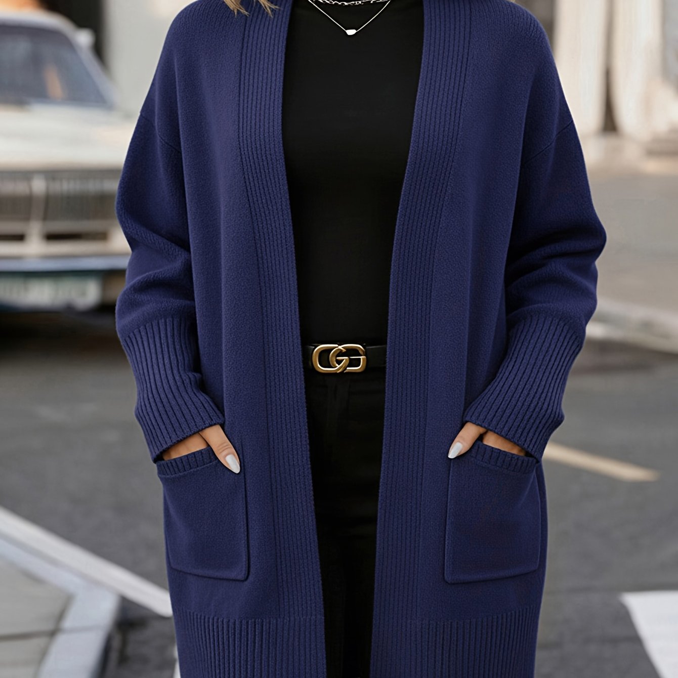 Adelaide | Plus Size Ribbed Pocket Cardigan