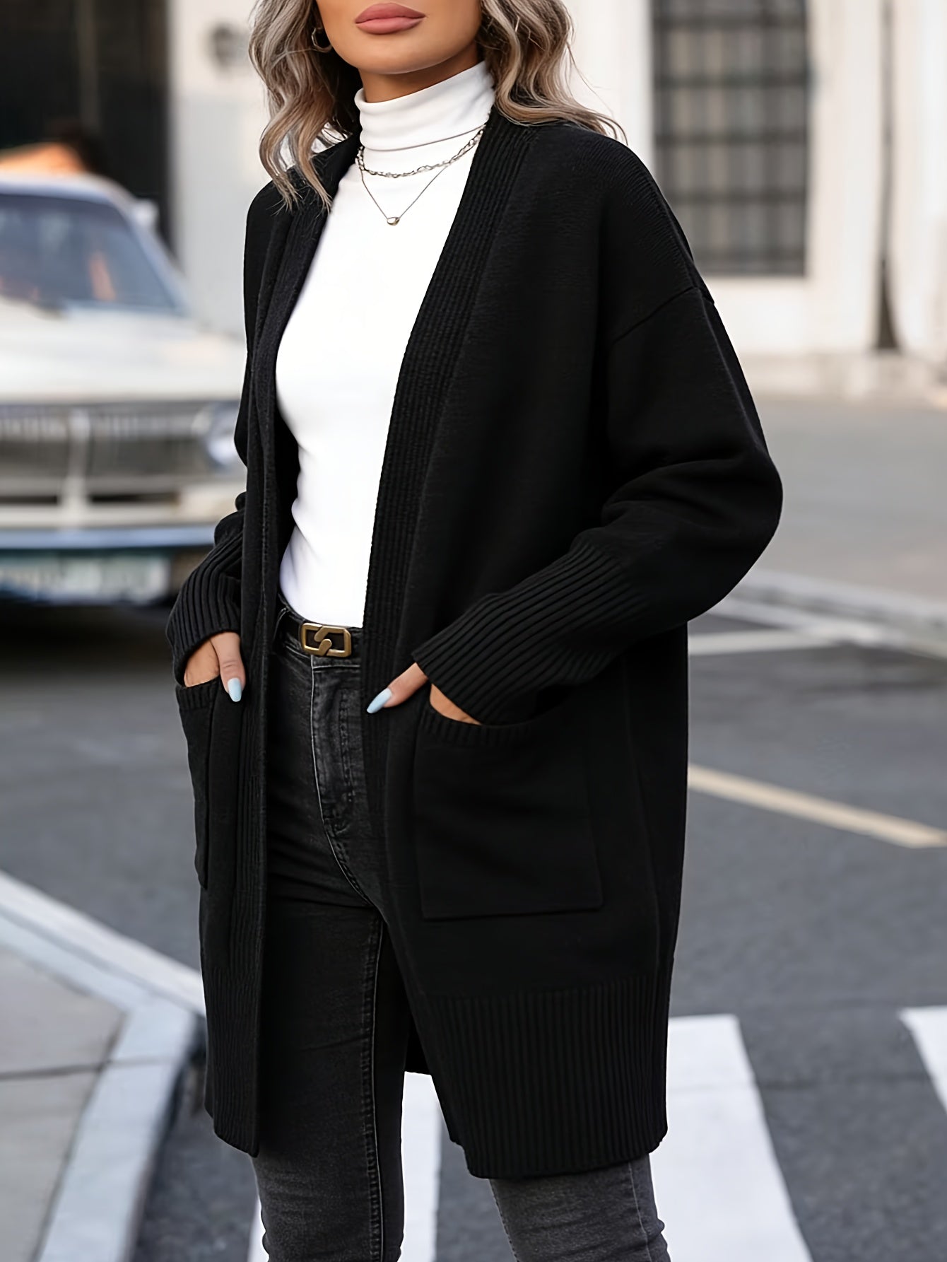 Adelaide | Plus Size Ribbed Pocket Cardigan
