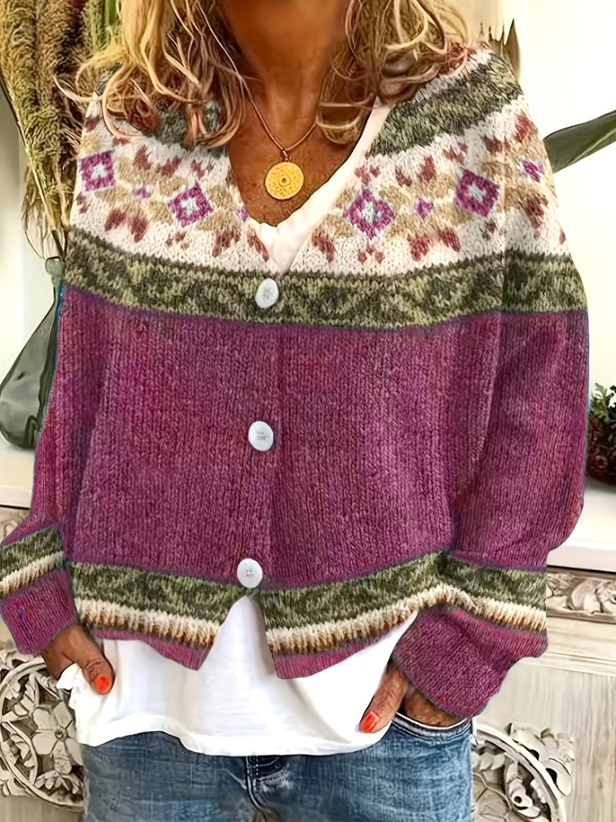Poppy | Colourblock Button Cardigan
