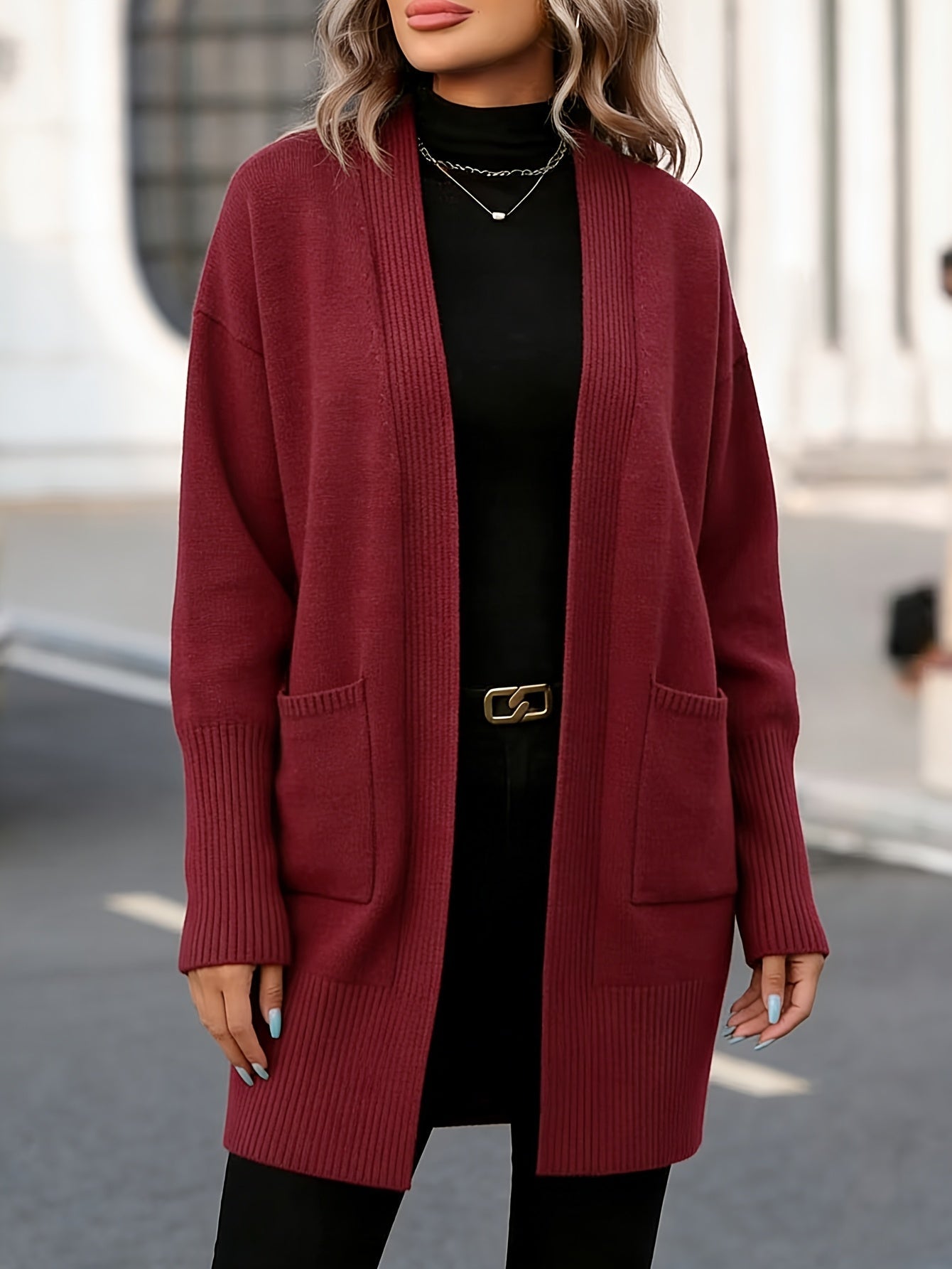 Adelaide | Plus Size Ribbed Pocket Cardigan