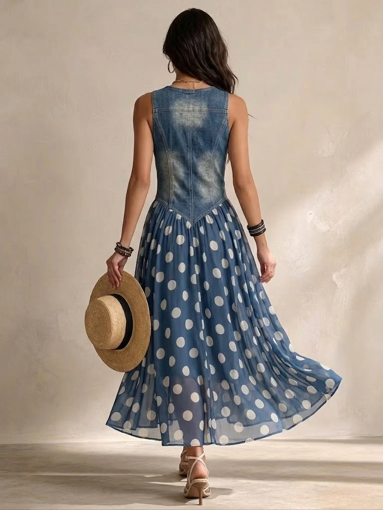 Pandora - Sleeveless V Neck Midi Dress
