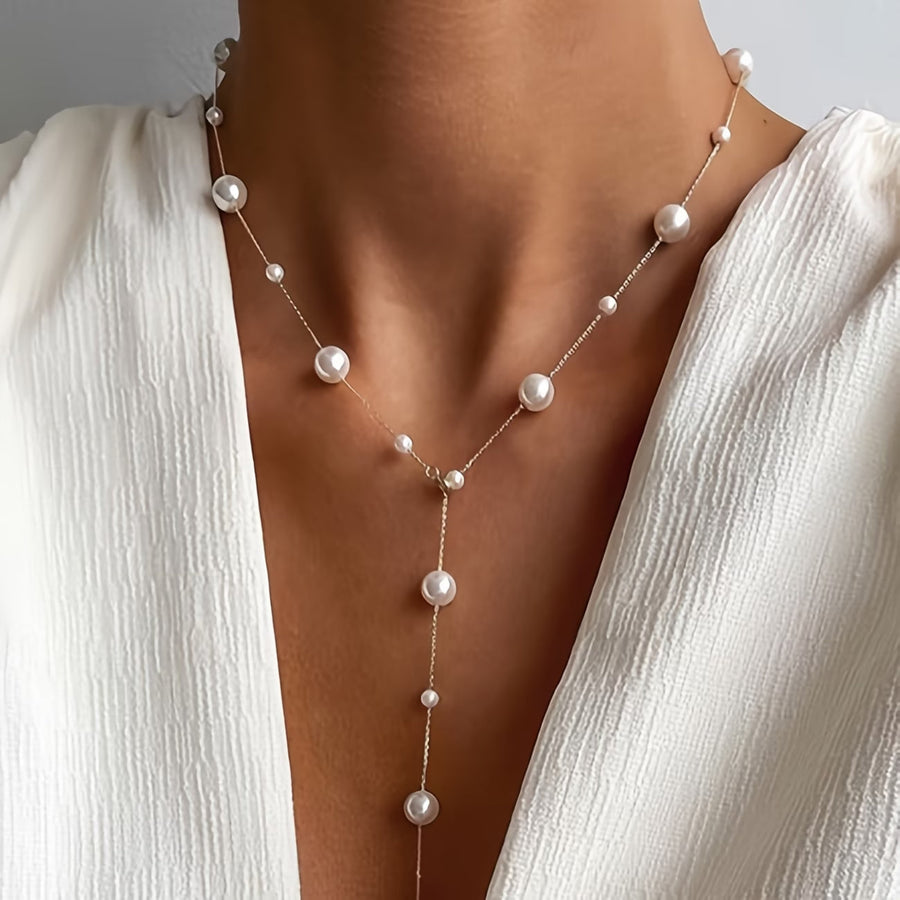 Elegant Sky Pearl Necklace