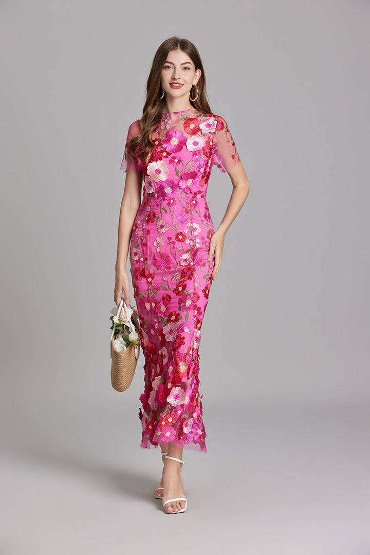 Marlowe | Tulle Floral Evening Dress with 3D Appliques