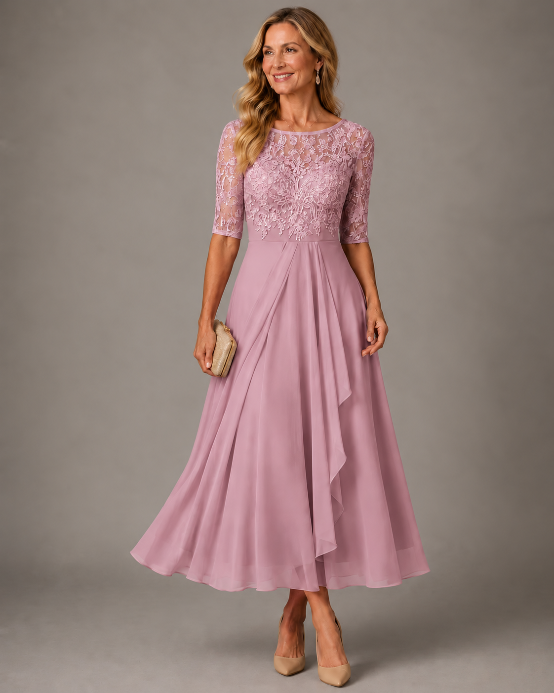 Avery | Draped Midi Dress
