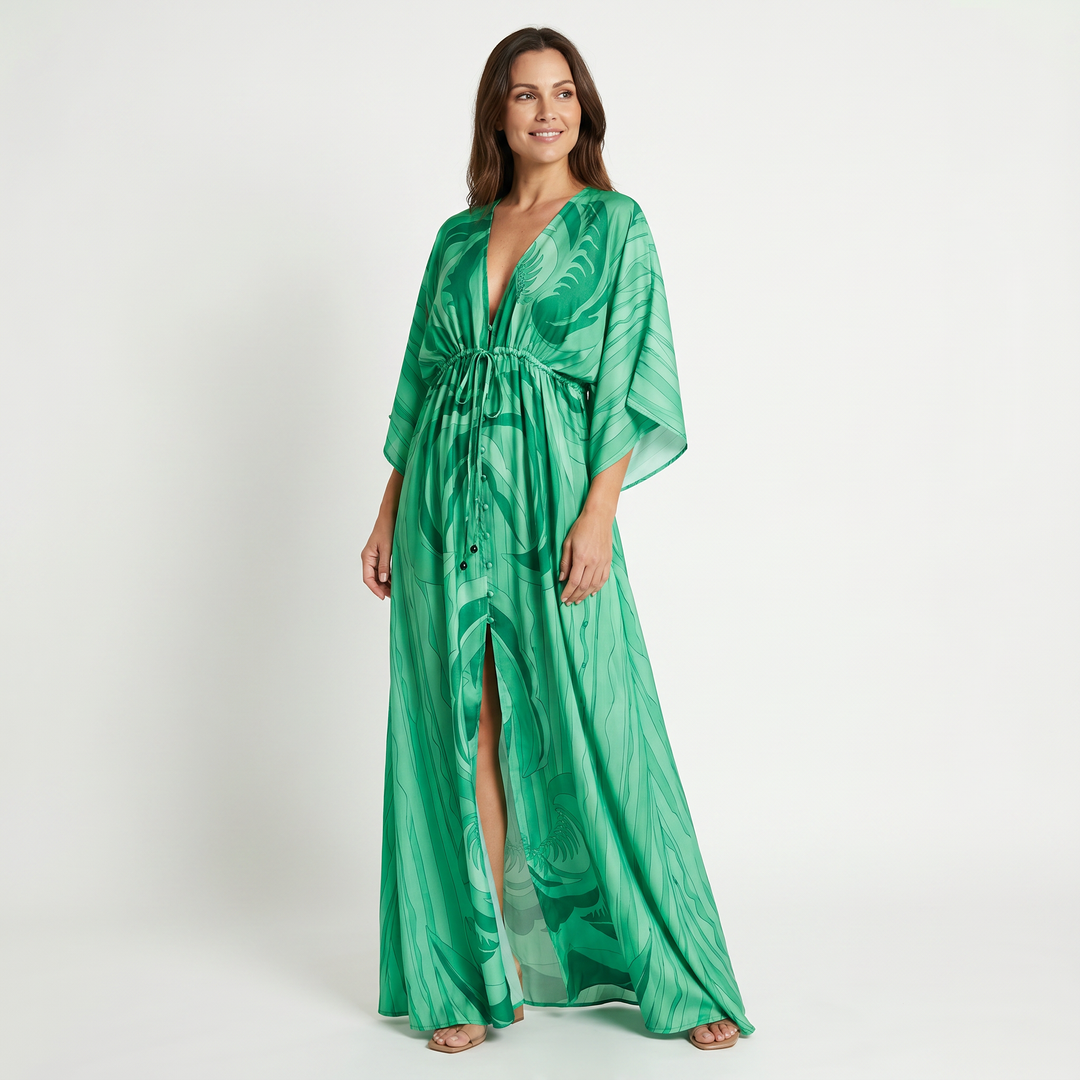 Alice | Abstract Print Kaftan Style Maxi Dress
