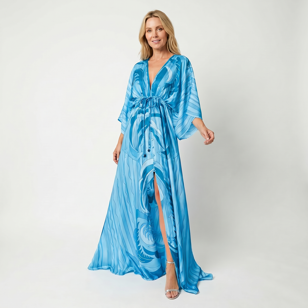 Alice | Abstract Print Kaftan Style Maxi Dress