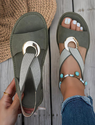 Luna supportive cross-strap sandals in green