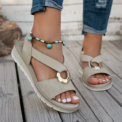 Luna supportive cross-strap sandals in beige