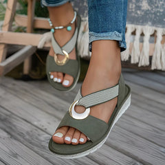 Luna supportive cross-strap sandals in green