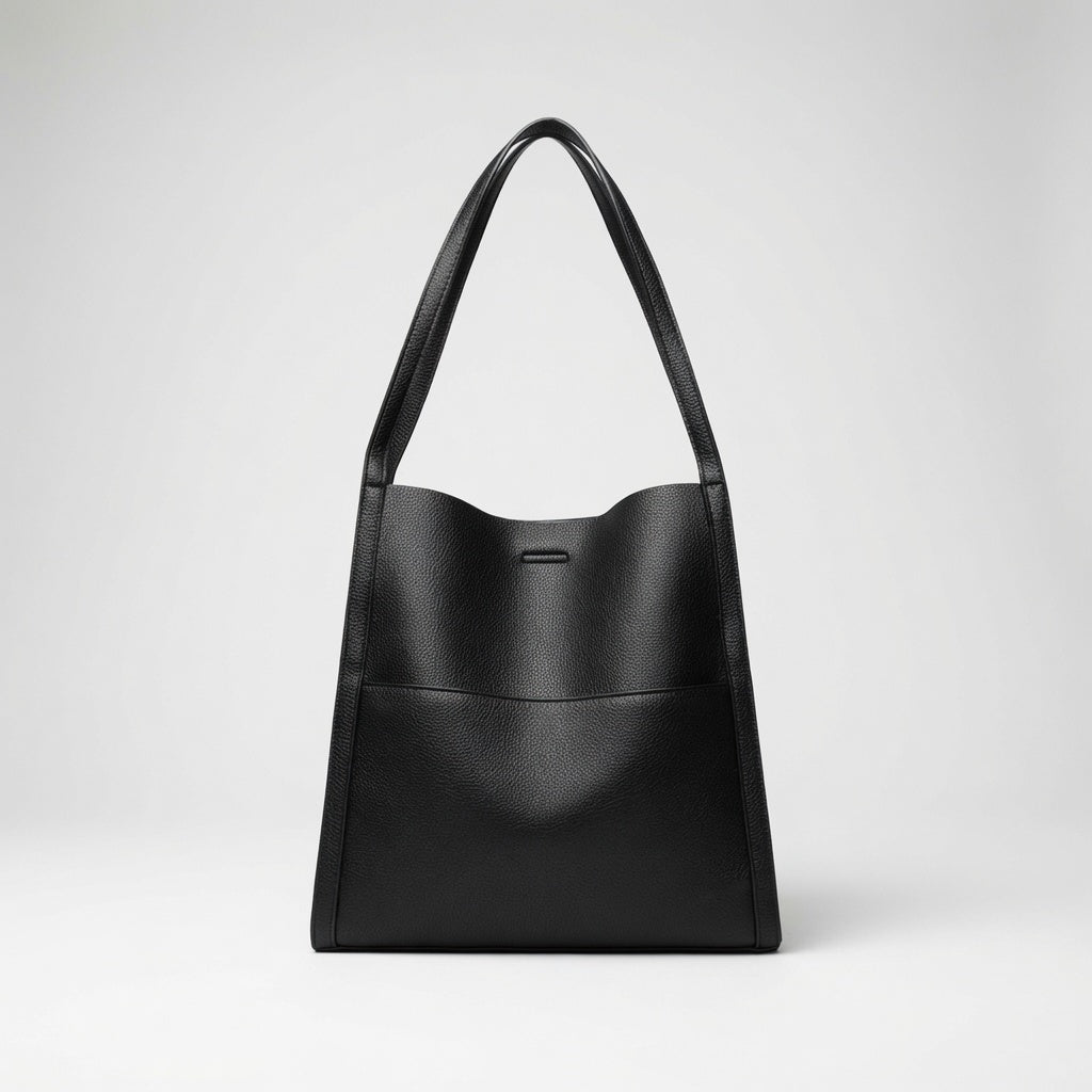 Evelisse timeless leather tote bag in black
