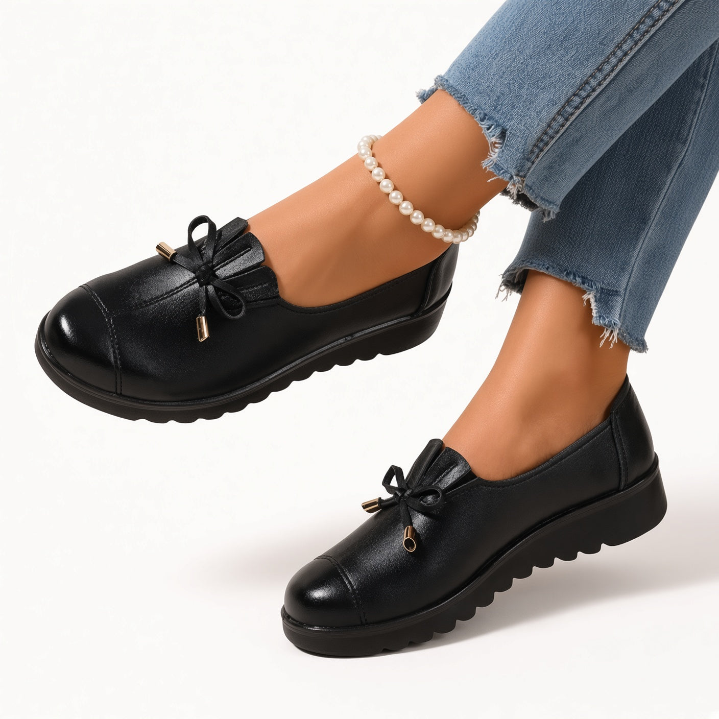Sevrielle elegant soft loafers in black